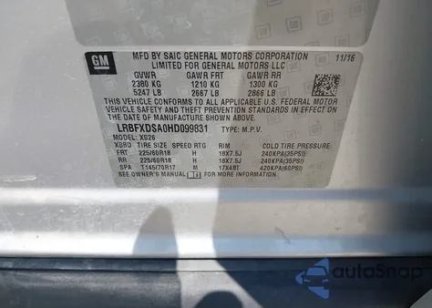 2017 Buick Envision Essence from USA, damaged, VIN LRBFXDSA0HD099831